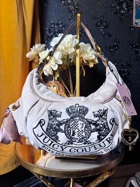 Juicy Couture Pale Pink Embroidered Crest Shoulder Bag
